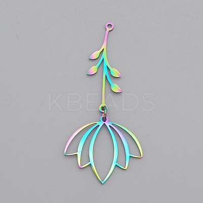 Ion Plating(IP) 201 Stainless Steel Big Pendants STAS-S105-LA590-1