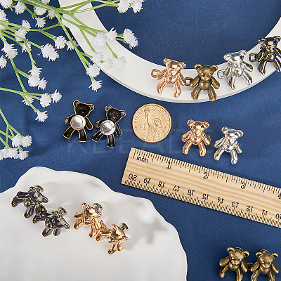 8 Pairs 4 Colors Alloy Jean Buttons Pins FIND-GF0004-95-1
