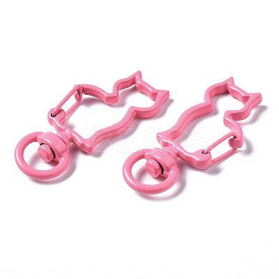 Spray Painted Eco-Friendly Alloy Swivel Snap Hooks Clasps PALLOY-T080-16J-NR-1
