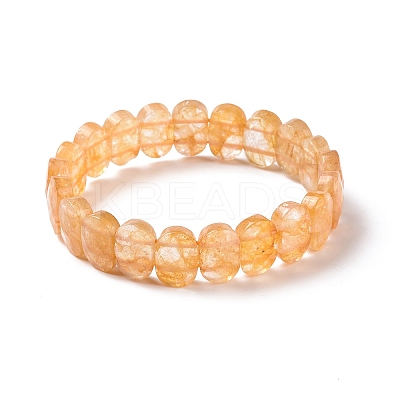 Natural Citrine Oval Beaded Stretch Bracelet G-E010-01L-1