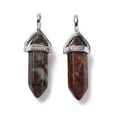 Natural Dragon Blood Pointed Pendants G-K329-48P-1