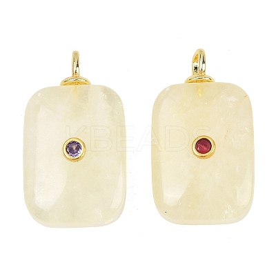 Natural Lemon Quartz(Heated) Pendants G-F837-04C-1