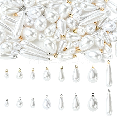 40Pcs 8 Styles ABS Plastic Pearl Pendants FIND-YW0012-01G-1