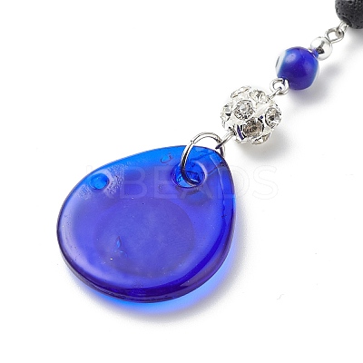 Handmade Lampwork Evil Eye Pendant Decoration HJEW-JM00791-01-1