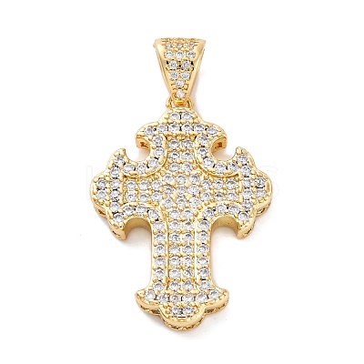 Brass Micro Pave Cubic Zirconia Pendants KK-S510-48G-03-1