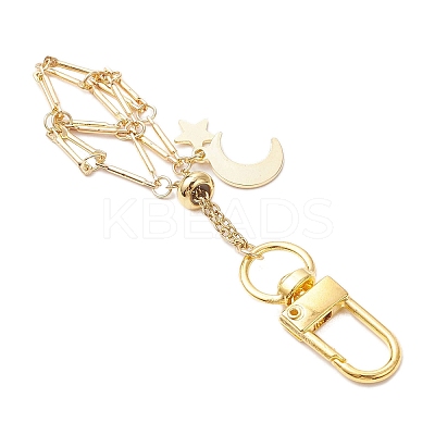 Brass Macrame Pouch Empty Stone Holder Pendant Decoration HJEW-JM03303-01-1