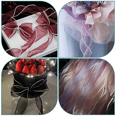 Polyester Organza Ribbons SRIB-WH20020-004B-1