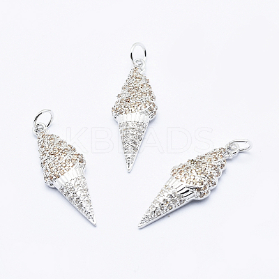 Brass Micro Pave Cubic Zirconia Pendants ZIRC-G130-20-NR-1
