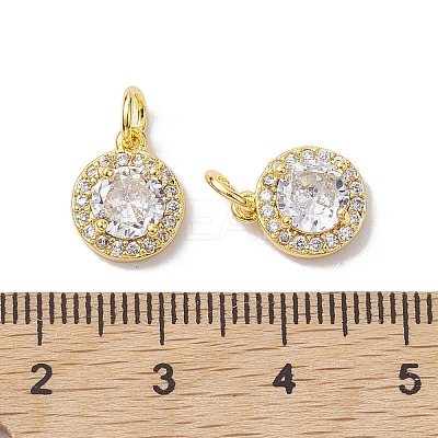 Brass Micro Pave Clear Cubic Zirconia Charms KK-K360-16G-1