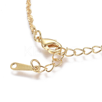 Gold Plated Tin Alloy Twisted Singapore Chain Fine Necklaces NJEW-BB10191-18-1