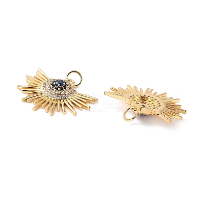 Brass Micro Pave Cubic Zirconia Pendants X-ZIRC-P092-006G-RS-1