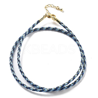 Polyester Cord Braided Necklace Makings MAK-L043-03G-17-1