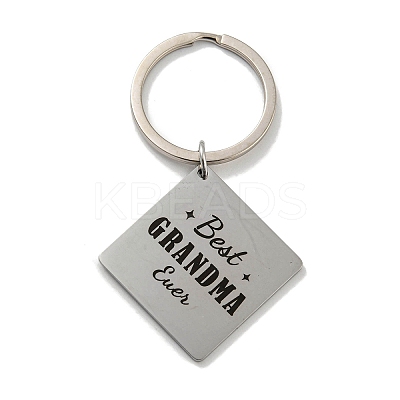Mother's Day Gift 201 Stainless Steel Word Best Grandma Keychains LS-KEYC-E040-01P-01-1