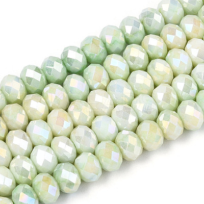 Anti-Tarnish Electroplate Rondelle Glass Beads Strands EGLA-T021-6mm-17-05-1