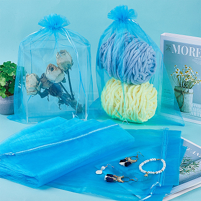 30pcs Large Organza Pouches Portable Shoes Bag Travel Storage Drawstring Bags OP-SP0001-03B-05-1