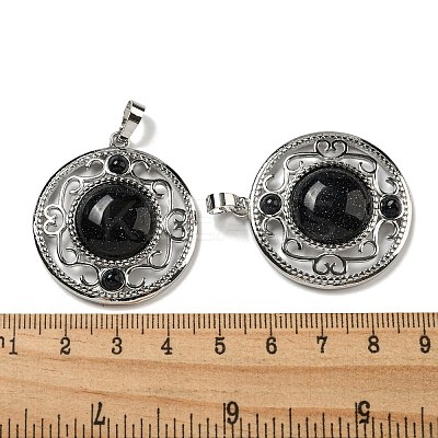Synthetic Blue Goldstone Pendants G-Q158-03J-1