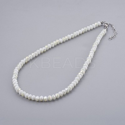 Glass Beaded Necklaces NJEW-JN02271-01-1