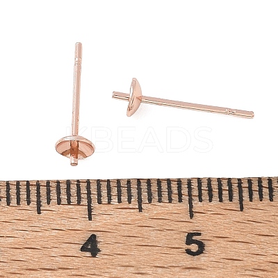 Brass Stud Earring Findings KK-A300-29A-RG-1