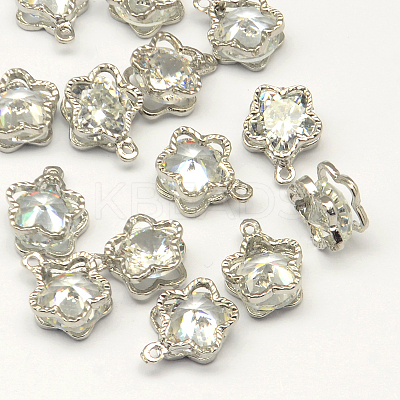 Flower Alloy Charms ZIRC-R007-044A-02-1