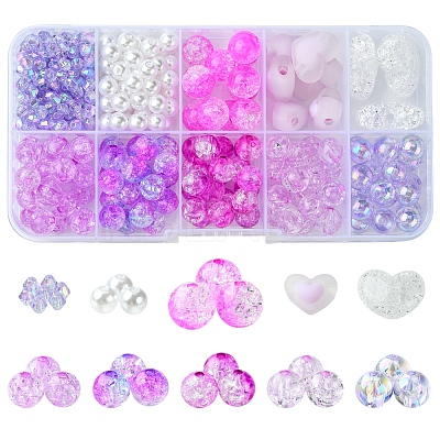 DIY Round Acrylic Beads Jewelry Making Findings Kits DIY-FS0007-04-1