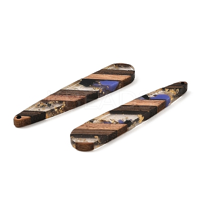 Transparent Resin & Walnut Wood Big Pendants RESI-E050-01A-01-1