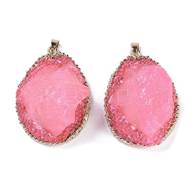 Natural Quartz Crystal Pendants KK-F868-24G-1
