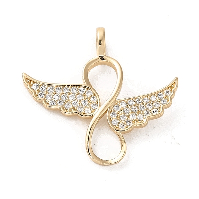 Brass Micro Pave Cubic Zirconia Pendants ZIRC-P114-08G-1