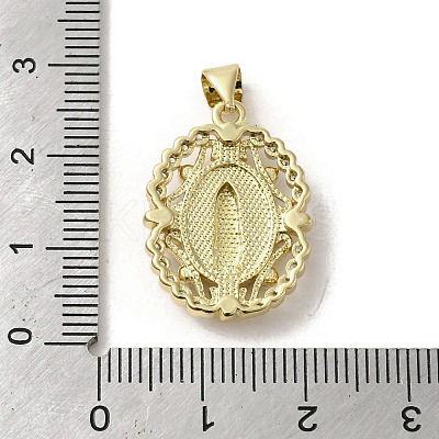 Brass Pave Shell Pendants KK-I708-16G-G-1