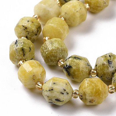 Natural Yellow Sopt Jade Beads Strands G-G990-F08-1
