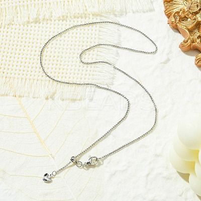 1mm Rack Plating Brass Box Chain Adjustable Slider Necklaces for Women Men MAK-L044-08P-1