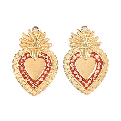304 Stainless Steel Enamel Pendants STAS-K293-33G-02-1