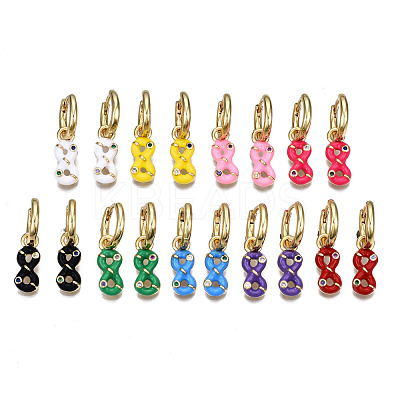 Brass Micro Pave Cubic Zirconia Huggie Hoop Earrings EJEW-T014-44G-NF-1
