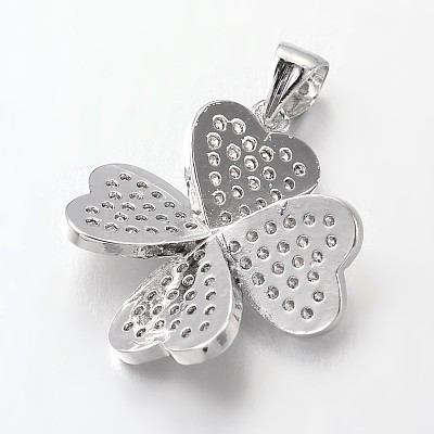Brass Micro Pave Cubic Zirconia Pendants ZIRC-L035-31P-FF-1