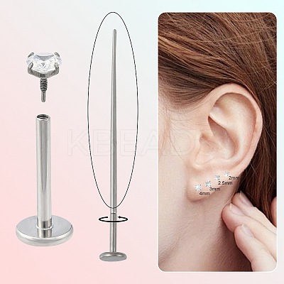 Titanium Alloy Internally Threaded Labret Bar EJEW-FS0001-32B-1