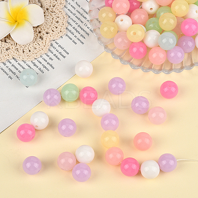 100Pcs Opaque Acrylic Beads OACR-PA0001-31A-1