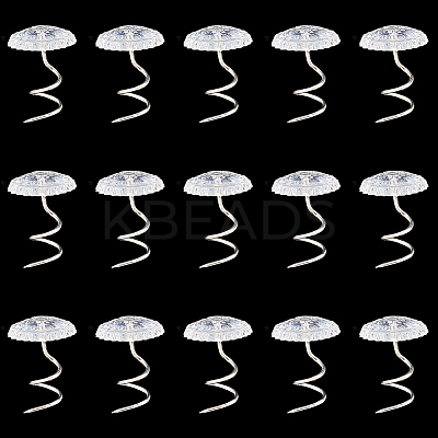 60Pcs Clear Acrylic Flat Round Head Iron Twist Pins FIND-SP0004-66-1
