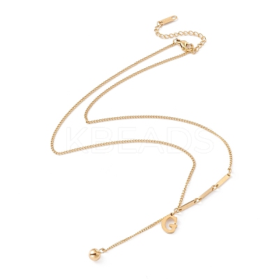 Initial Letter G with Long Chain Tassel Pendant Necklace STAS-D184-05G-1