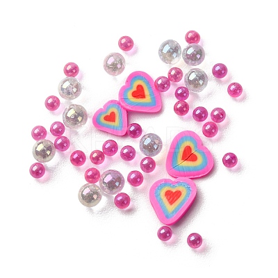 Handmade Polymer Clay Cabochons and Plastic Beads for DIY Jewelry Making Findings CLAY-B007-04H-1