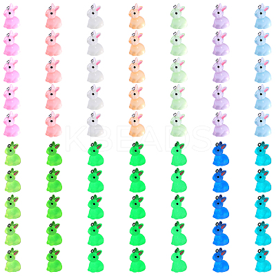 70Pcs 7 Colors Luminous Transparent Resin Pendants RESI-SZ0003-35-1