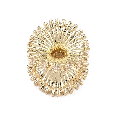Brass Micro Pave Cubic Zirconia Beads KK-F921-05G-1
