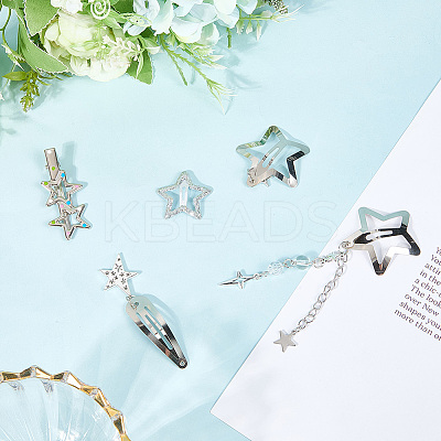 10pcs Iron Alloy Snap Hair Clips PHAR-CP0001-25-1