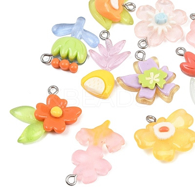 Opaque Resin Pendants RE-CBA5D24-02-1