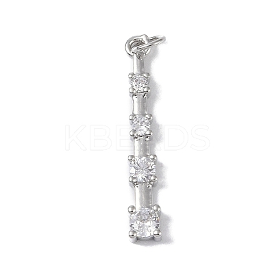 Rack Plating Brass Micro Pave CLear Cubic Zirconia Pendants KK-E110-13P-1