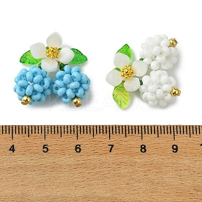 Glass Seed Beaded Pendants PALLOY-MZ01338-1