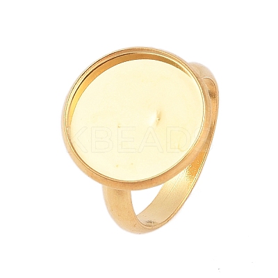 Adjustable 304 Stainless Steel Finger Rings Components STAS-L193-G-14mm-1