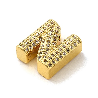 Brass Micro Pave Clear Cubic Zirconia Charms ZIRC-C009-01G-N-1