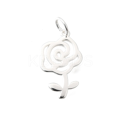 Valentine's Day 925 Sterling Silver Rose Pendants STER-G046-01S-1