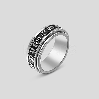 Rotatable 304 Stainless Steel Finger Rings FS-WGF1F3F-19-1