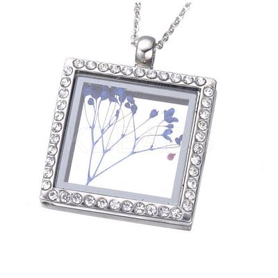 Alloy Photo Frame Magnetic Pendants ALRI-WH0002-24P-RS-1