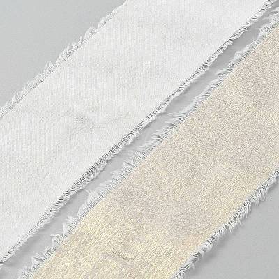 Hot Stamping Polyester Frayed Ribbons SRIB-WH0011-241C-1